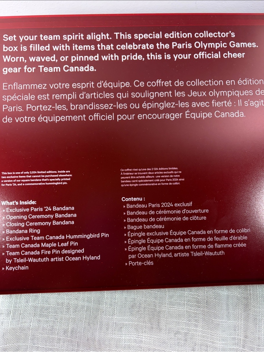 lululemon Team CANADA Collector Box Paris 2024 - Picture 3 of 16
